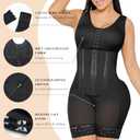 YIANNA Overbust Fajas Colombianas Shapewear for Women Tummy Control Body Shaper Girdles Post Surgery Compression Garment (Black, XL)