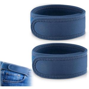 BeltBro Pro for Men and Women Elastic No Buckle Invisible Belt Patented Metal Free TSA Soft Adjustable Side Tactical Belt (Blue)