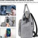 Ytonet Backpack for Women, 15.6 Inch Bookbag for Women Laptop Bookbag, Wide Open Anti-Theft Teacher Backpack College School Work Nurse Bag, Water Resistant Business Computer Bag, Grey