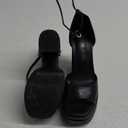 DREAM PAIRS High Heels Chunky Block Platform Heels for Women Ankle Strap Sexy Open Square Toe Heels Dressy Pumps Sandals (7.5, Black)