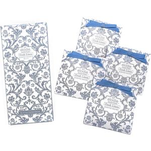 Elodie Essentials 6 Scented Drawer Liners for Closet Shelves - 4 Liners Sachets - for Lingerie Drawers, Cabinets, Closets, Dresser, 4 Wrapped Packets - Royal Damask Print - Fresh Linen
