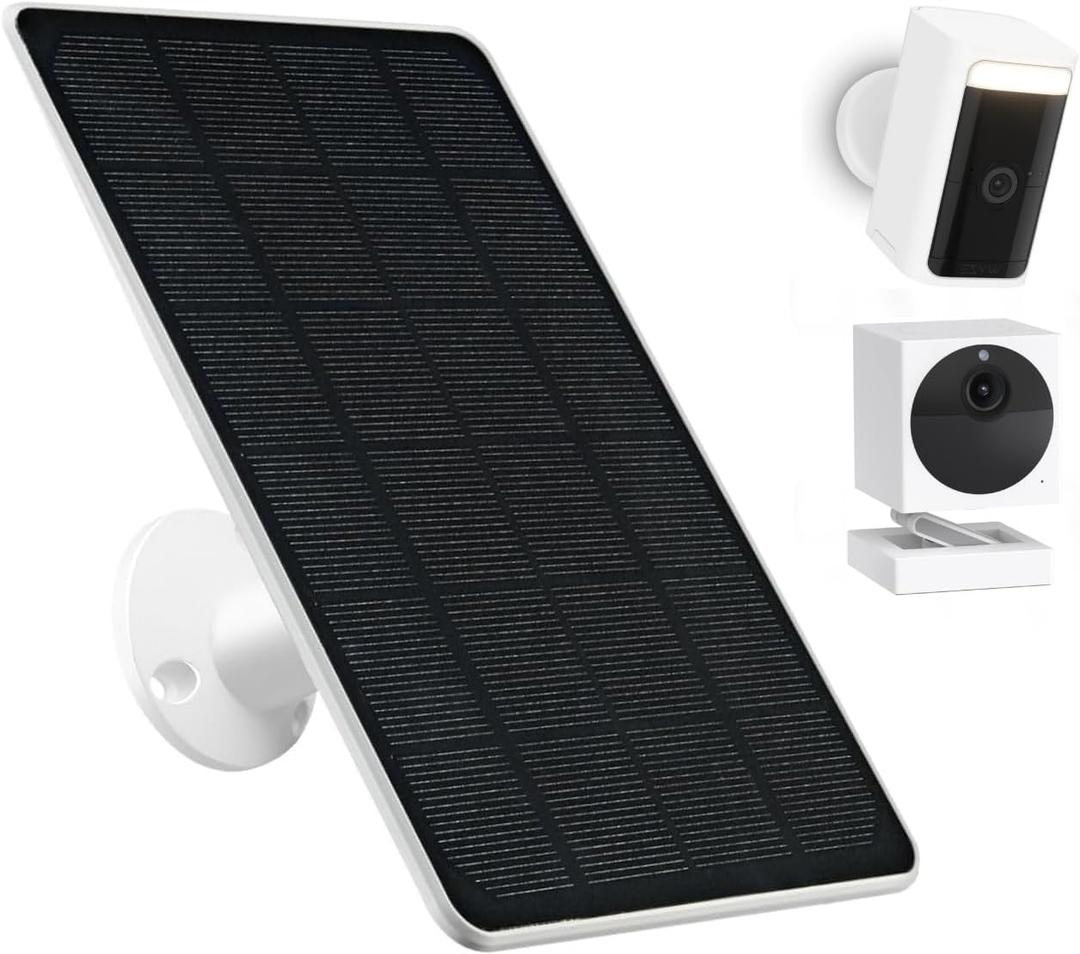Solar Panel Compatible with Wyze Battery Cam Pro, Cam Outdoor V1/V2, 9.4ft Waterproof Charging Cable, 360Adjustable Mount, IP65 Waterproof Solar Charger for Outdoor Security Camera