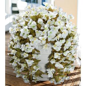 Bougainvillea Artificial Flowers Fake Plants for Outdoors Winter Decoration, 2 pcs Faux Long Trailing Vines UV Resistant Look Real White Silk Flowers for Outside Planter Front Door Porch Urn Yard Home