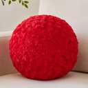 Ball Pillow, Decorative Round Pillow for Couch n, Circle Throw Pillows, Perfect Ball Pillows for Couch, Stylish Decorative Pillows, Versatile Round Throw Pillow (Red, Medium-11.8 Inches)