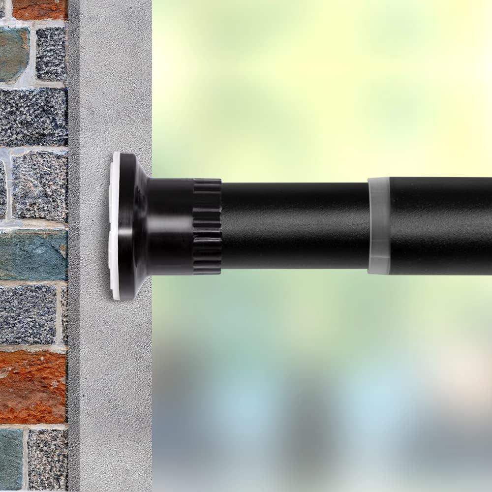 Vailge Room Divider & Shower Curtain Rod, 28-43 Inch, No Drilling, Adjustable Bathroom Stall Tension Pole - Black