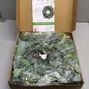 24 Inch Artificial Eucalyptus Wreaths for Front Door Outside- Green Year Round Wreath for Spring Summer Fall Winter- All Seasons Evergreen Hanging Decor for Farmhouse Home Firplace Porch,Window,Wall