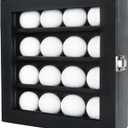 Golf Ball Display Case Golf Ball Holder with 16 Stands for Wall Mount Display Clear Glass Door and Lock for Golfball Collection and Memorabilia Storage Gift for Golf Ball Collector