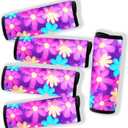 5 Pack Neoprene Luggage Handle Wraps for Suitcase Travel Luggage Tags/Identifiers/Marker/Grips (Daisyviolet2.0)