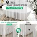 AmazerBath Plastic Shower Curtain 84 Inches Long, 72 x 84 Clear Weighted Extra Long Shower Curtain, PEVA Heavy Duty Tall Bathroom Curtains with 3 Big Clear Weighted Stones and 12 Grommet Holes