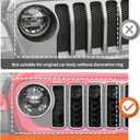 Grill Inserts for 2024 2025+ Jeep Wrangler JL Grille Cover & Headlight Cover Trim Accessories (Green)