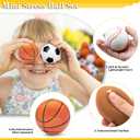 96 Pieces Sports Stress Balls for Kids Mini Footballs Ball, Soccer, Basketball, Baseball Foam Squeeze Stress Balls for Anxiety Relief Relaxation, Sport Party Favor Class Prize Birthday Pet Toys