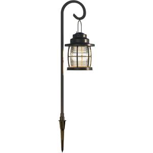 GOODSMANN Landscape Lighting Low Voltage Outdoor 1PK Hanging Path Light 1.1W LED 32 Lumen 2900K Warm White Metal Dual Use Shepherd Hook Pathway Lights Wired 12V AC Sidewalk Light with Cable Connector