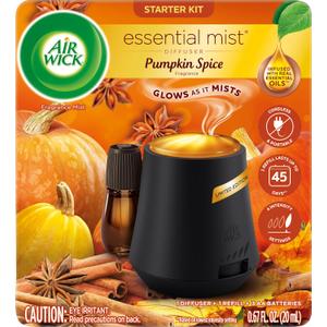 Air Wick Essential Mist Starter Kit (Diffuser + Refill), Pumpkin Spice, Fall scent, Fall spray, Essential Oils Diffuser, Air Freshener