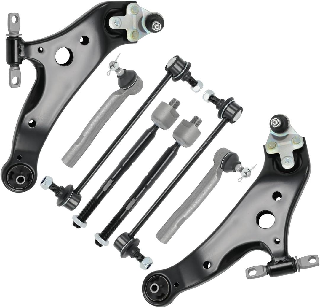 Front Control Arm w/Ball Joint Sway Bar Stabilizer Link, Tie Rod Suspension Kit Compatible with 2010-2015 Lexus RX350 RX450h, 2008-2019 Toyota Highlander, 2009-2015 Venza