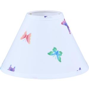 Aspen Creative 56036, Hardback Empire Transitional UNO Lamp Shade, White with Butterfly and Floral Desing, 4" Top x 10" Bottom x 7" Slant, Slip UNO 33mm