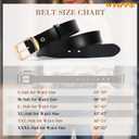 WHIPPY Women Leather Belts for Jeans Pants Fashion Dress Belt for Women with Solid Pin Buckle (Black)