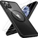 TAURI 3 in 1 Magnetic for iPhone 11 Pro Max Case, with 2X HD Screen Protector, 10 FT Drop Protection, Compatible with Magsafe Case for iPhone 11 Pro Max Phone Case 6.5 inch - Black