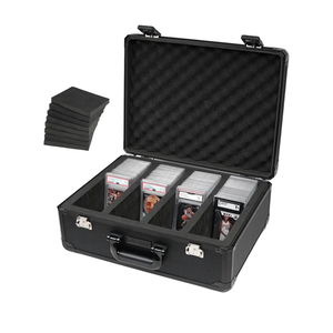 STUFFSTASH Graded Card Storage Case – Fits 180+ PSA, GMA, BGS, SGC Slabs – TSA Approved Combination Lock, Reinforced Corners, Removable Foam Dividers, Trading Card Collector Box