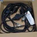 25FT Power Extension Cord 3 Prong, 16 Gauge SJTW 5-15R Cable Male Plug to Female Connector,7 Outlets Multiple Evenly-Spaced Plug,Suitable for Stage Setting or Outdoor,UL Certified Outlet Cable