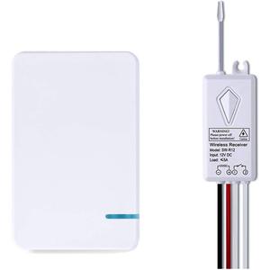 HENDUN DC 8V 12V 24V RF Wireless Switch Transmitter & Receiver, 1 Ch 433 Long Range Remote Controller for RV Autos Truck Motor Security Systems Garage Rolling Shutter Door (mini button)