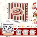 Homlouue Christmas Mugs Set of 4, Merry Christmas Mugs, Holiday Mug, Holiday Coffee Mugs, Xmas Gifts for Friends Family Coworker, 14 Oz