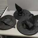 ZeeDix 24 Pcs Halloween Witch Hats Hanging Decor Indoor, Black Floating Witches Hat with 98 Ft Hanging Rope, Wizard Costume Accessories Outdoor Halloween Decorations for Home Yard Porch Ceiling