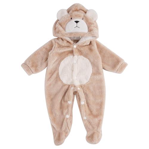 BABESIDE Reborn Baby Doll Clothes Set for 17-22 Inch Dolls Accessories, Cute Bear Baby Doll Clothes with Hat for Realistic Baby Dolls Girls & Boys, Khaki