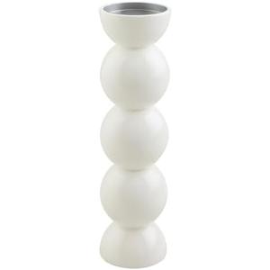 Mud Pie Med White Lacquer Candlestick