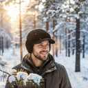 Blocking Knitted Hats with Ear Flaps and Wool Brim, Outdoor Warm Fleece Lined Knit Hat Stocking Caps for Men Women