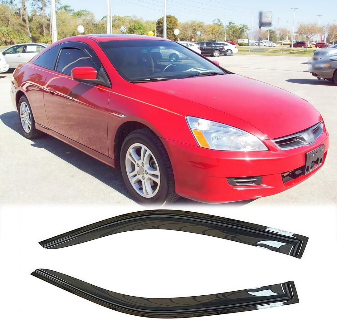Sunproof Rainproof Side Window Wind Deflector, 2pcs Protective Replacements Rain Deflector Guards Set, Rain Guards Compatible with 2003-2007 Honda Accord 2-Door Coupe 92349