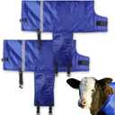 Calf Blanket - Suitable for Calves, Goats, and Sheep, Windproof and Insulated Design, Thickened Belly and Neck Protection, Adjustable Size for Complete Warmth and Comfort - 2 Piece (Blue)