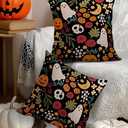 Puresora Halloween Pillow Covers 18x18 Set of 2 Throw Pillow Cases Soft Cushion Case Pillowcase for Chair Sofa Bedroom Living Room Home Decor, Pumpkins