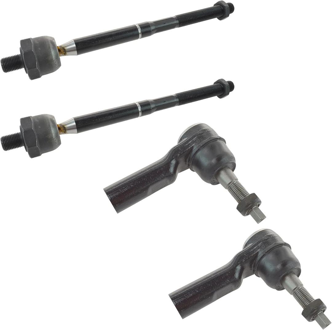 TRQ Front Inner and Outer Tie Rod Set 4 Piece Compatible with 2007-2009 Chrysler Aspen 2004-2009 Dodge Durango