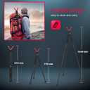 Zeadio Tripod Rest with High Density Foam Grip, Twist-Style Locking Leg, and Non-Marring V-Yoke Rest Head for Outdoor Activities,81-165cm