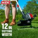 MZK 20V 12'' Cordless String Trimmer, Auto Line Feed Weed Trimmer, Lawn and Garden Edger Comes with 8 Replacement Spools, 2 * 4AH Battery and Charger Included, ST12D07Y