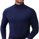 Men's Turtleneck Casual Basic High Neck Long Sleeve T Shirts Half Neck Lightweight Pullover Sweater XL
