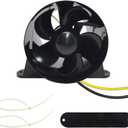 Pactrade Marine Turbo In-Line Blower Fan - 4 Inch Inline Fan (Black/White) - 200 CFM, 12V DC - Compact, Waterproof Bilge Blower for Boats, RVs, Off-Grid, Limited-Space Systems
