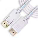 SatelliteSale Uni-Directional DisplayPort to HDMI Cable Male to Male 4K/30Hz 8.64Gbps Universal Wire PVC White Cord 3 feet