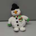 Bearington Snowball The Snowman Christmas Stuffed Animal - 7" Stuffed Snowman Plushie with Soft White Fur, Weighted Body, Festive Scarf and Classic Bowler Hat - Adorable Plush Christmas Toy for Kids