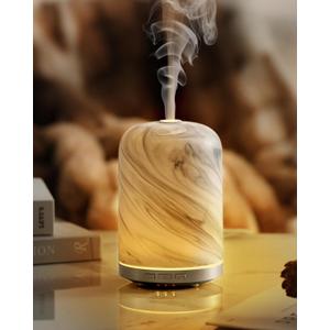 Essential Oil Diffuser - 2.4MHz Ultrasonic Ceramic Diffuser with Pulse/Continuous Mist & Night Light, Waterless Auto-Off, Silent Aromatherapy Diffuser for Home, Office, Yoga, Spa, Gifts & Home Decor.