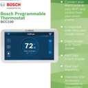 Bosch Large 5-Inch Full-Color Touch Screen Sleek Easy Setup Connected Control Smart Phone Wi-Fi Thermostat for 24V HVAC Systems with Bosch Connected Control App