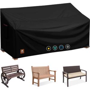 2 Seater Outdoor Bench Covers Waterproof,48W x 29D x 35H Inch,All Weather and Tearproof Polyester Fabric,Fit for 2-Person Seating Wooden & Metal & Cast Iron Patio Garden Loveseat Chair