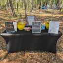 Trlyc 2 Pack 6FT Spandex Table Cloth - 72 x 30 Inch Rectangular Stretch Tablecloth, Wrinkle Resistant Scretch Table Cover for Wedding, Party, Banquet, Picnic, Outdoor Decoration (2Pcs,Black)