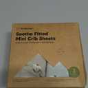 2-Pack Mini Crib Sheets Fitted - 38x26 Pack N Play Sheets for Pack and Play Mattress, Organic Cotton, Soft & Breathable Playard Bedding, Neutral Mini Toddler Bed Cover for Boys, Girls (Daisies)