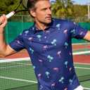 uideazone Men's Funny Polo Shirt Performance Dry Fit Golf Shirt, S-2XL (Blue, M)