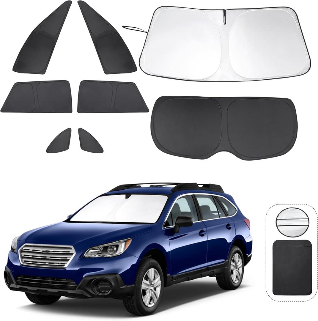 Window Shades for Subaru Outback Wagon 2015-2019 Accessories Car Side Full Windows Cover Camping Rear Triangular Windshield Sun Shade Sun UV Rays Privacy Protection 8PCS