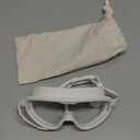 Petites Pommes Adult Swim Goggles for Ages 14+  Lightweight Silicone, Anti-Fog Wide Lens, Hair-Safe Buckle, Cotton Pouch (Crme)