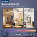 Amico Ceiling Fans with Lights, 42 inch Low Profile Ceiling Fan with Light and Remote Control, Flush Mount, Reversible, 3CCT, Dimmable, Noiseless, Nickel Ceiling Fan for Bedroom, Indoor/Outdoor Use