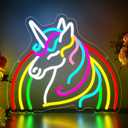 Unicorn Neon Sign for Wall Decor Dimmable Rainbow Unicorn LED Neon Light for Girls Room Decor Colorful Anime Signs for Kids Room Bedroom Party Birthday Gifts for Girls Kids Size 13.8 * 11.9in(P041) (Animal)