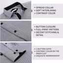 WARHORSEE Mens Casual Button Down Dress Shirts Long Sleeve 4-Way Stretch Collared Printed Business Work Shirt (Gray, M)